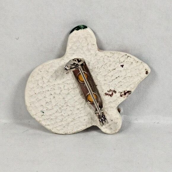 Lot of 4 Christmas Brooches Santa Claus Snowman Poinsettia Christmas Tree Used - Picture 6 of 13